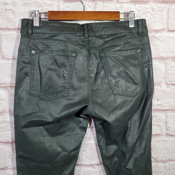 DL1961 Margaux Thicket Green High Rise Raw Hem Instasculpt Ankle Skinny Jeans - Picture 8 of 14